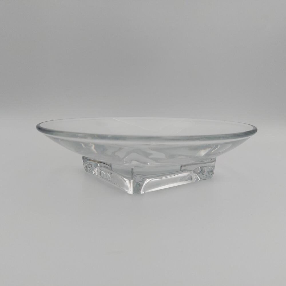 Cambridge Square Clear Glass Saucer Plate 7” Mid Century Footed Dish Chip MCM